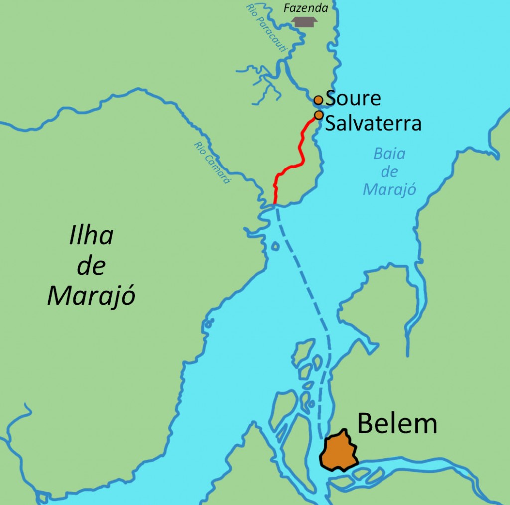 Map of Belém and Marajó.