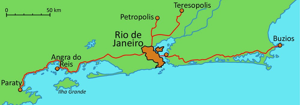 Rio de Janeiro on the map. 