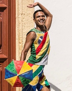 Man dances at Carnaval Recife and Olinda