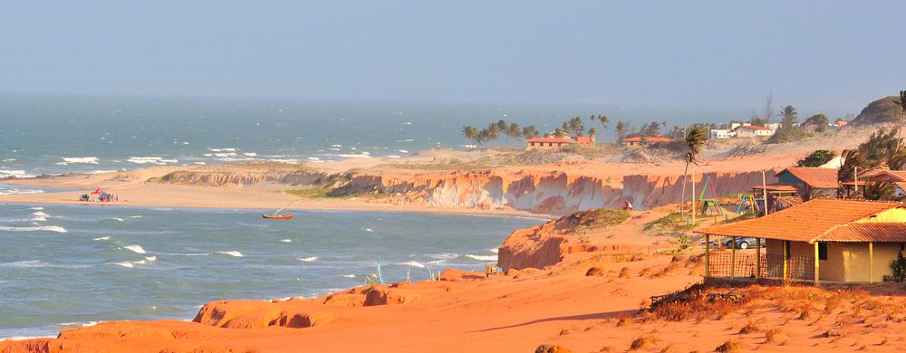 A view from the cliffs at Canoa Quebrada.