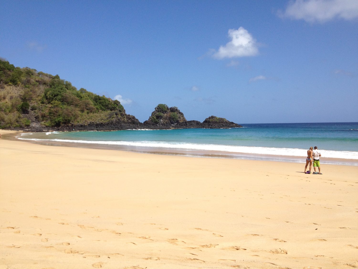 Long sandy beaches at Fernando de Noronha. 
