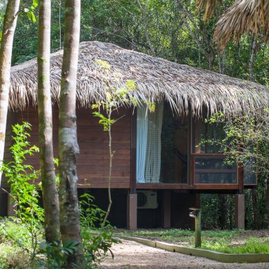 A bungalow in the Amazon, belonging to one of our exclusive partner lodges.