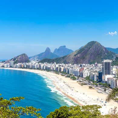 Aerial view of Copacabana beach in Rio.