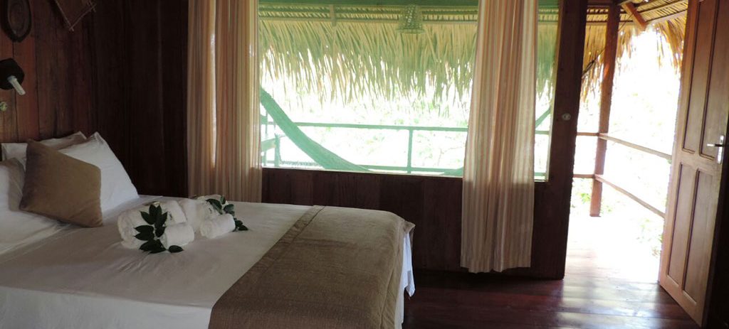 Room in the Juma lodge in the Amazon. 