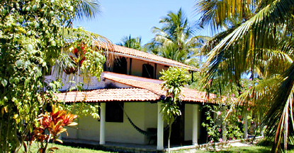 The outside of the hotel fazenda villa guaiamau.
