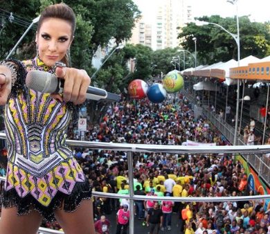 Famous Axe singer Ivete Sangalo performs at Carnaval in Salvador.