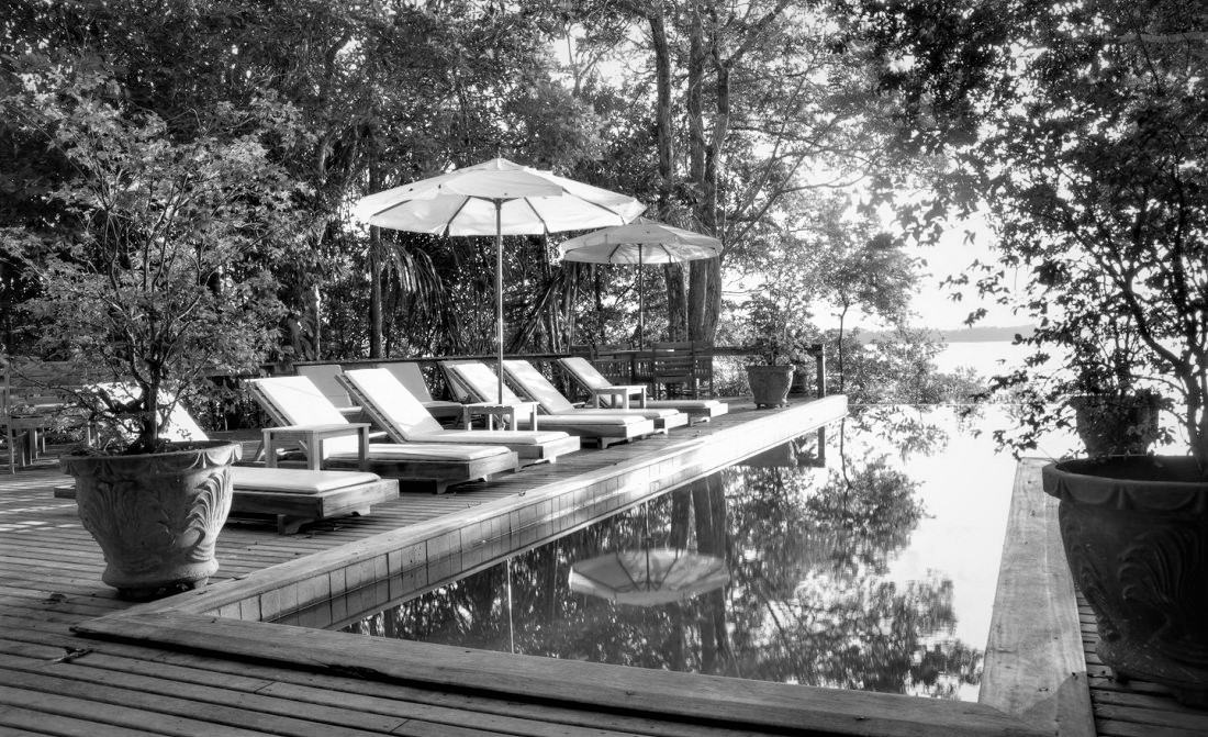 Pool at Anavilhanas - Black and White