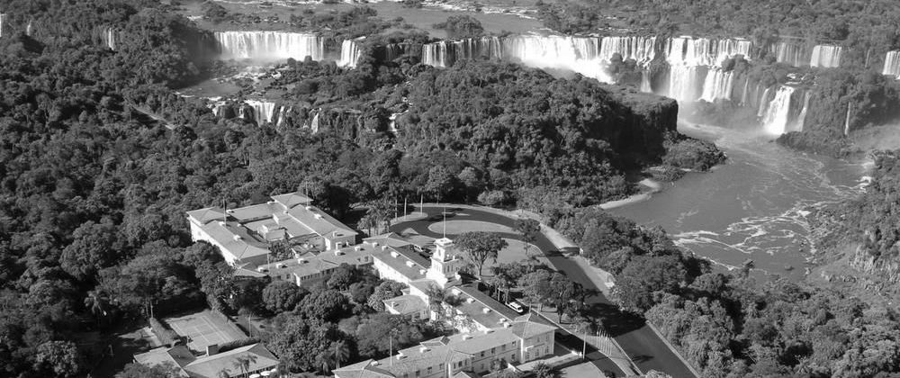 View of Iguazu Falls from above. 